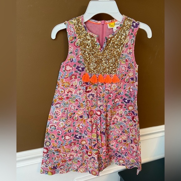 Mini Boden Other - Mini Boden Girls Floral Sequin Dress Sizs 7-8